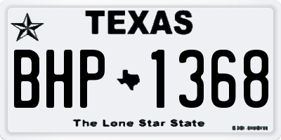 TX license plate BHP1368