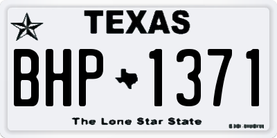 TX license plate BHP1371