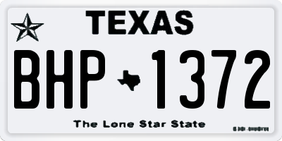 TX license plate BHP1372