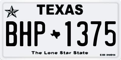 TX license plate BHP1375