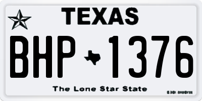 TX license plate BHP1376
