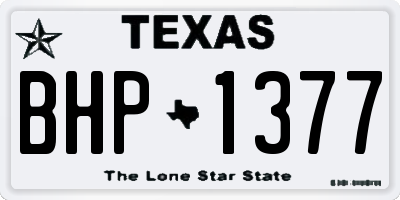 TX license plate BHP1377