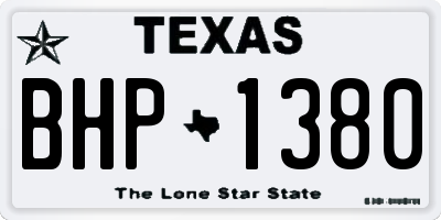 TX license plate BHP1380