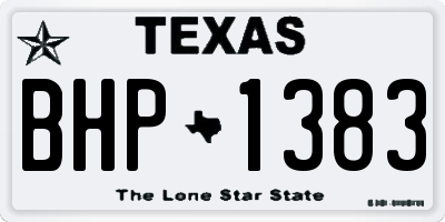 TX license plate BHP1383