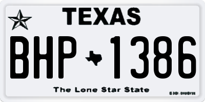 TX license plate BHP1386