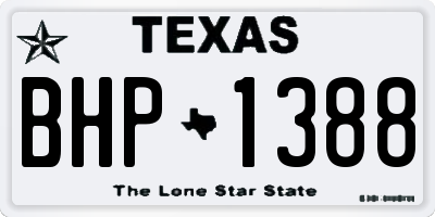 TX license plate BHP1388
