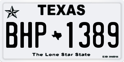TX license plate BHP1389