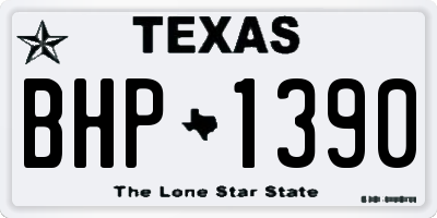 TX license plate BHP1390