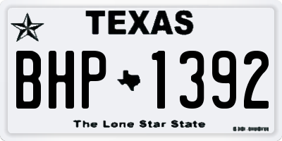 TX license plate BHP1392