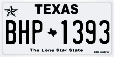 TX license plate BHP1393