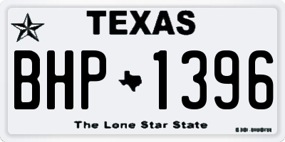 TX license plate BHP1396
