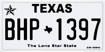 TX license plate BHP1397