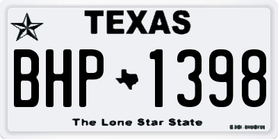 TX license plate BHP1398