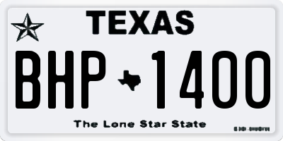 TX license plate BHP1400
