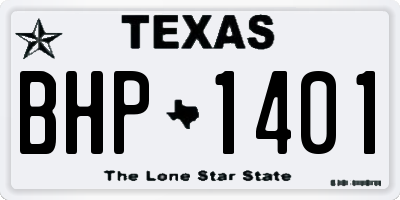 TX license plate BHP1401