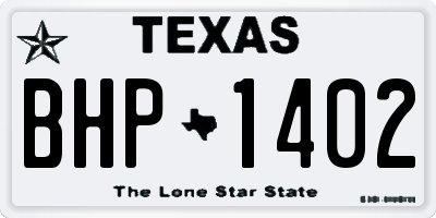TX license plate BHP1402