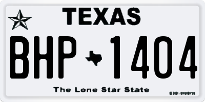 TX license plate BHP1404