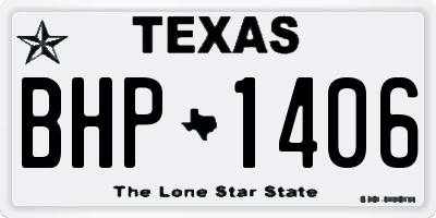 TX license plate BHP1406