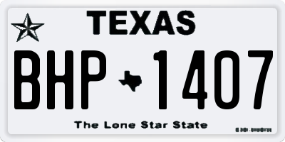 TX license plate BHP1407