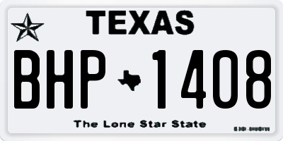 TX license plate BHP1408