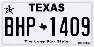 TX license plate BHP1409