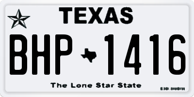 TX license plate BHP1416