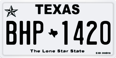 TX license plate BHP1420