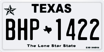 TX license plate BHP1422