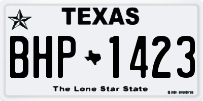 TX license plate BHP1423
