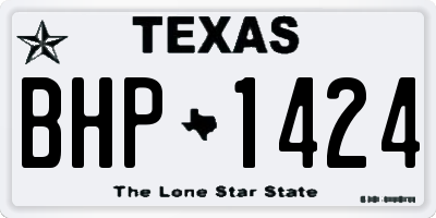 TX license plate BHP1424