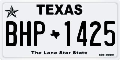 TX license plate BHP1425