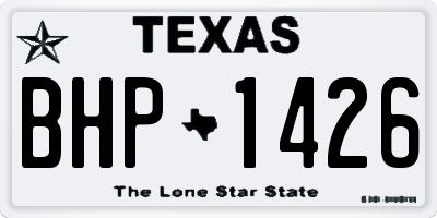 TX license plate BHP1426