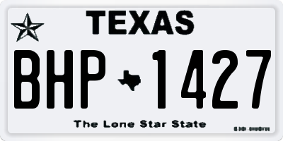 TX license plate BHP1427