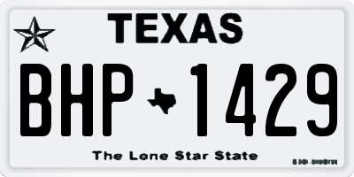 TX license plate BHP1429