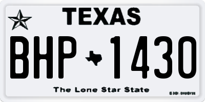 TX license plate BHP1430