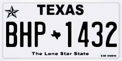 TX license plate BHP1432