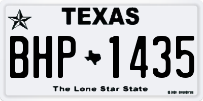 TX license plate BHP1435