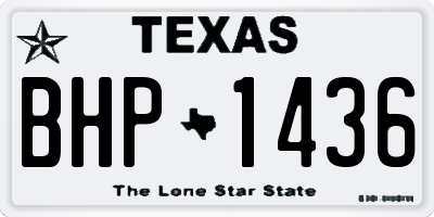 TX license plate BHP1436