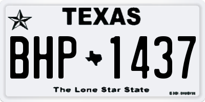 TX license plate BHP1437