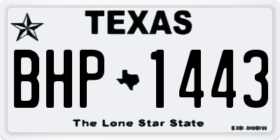 TX license plate BHP1443