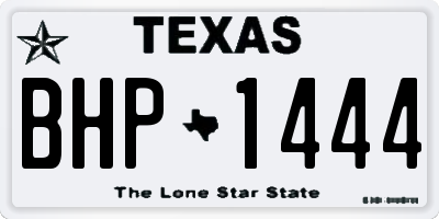 TX license plate BHP1444
