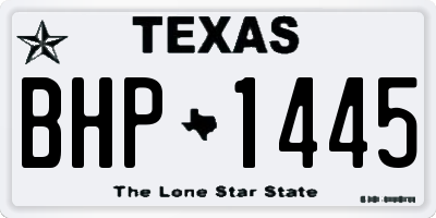 TX license plate BHP1445
