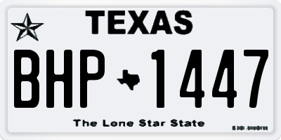 TX license plate BHP1447