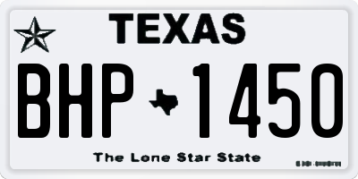 TX license plate BHP1450