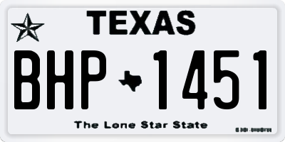 TX license plate BHP1451