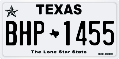 TX license plate BHP1455