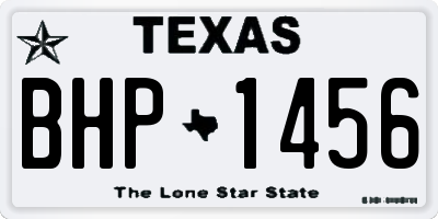 TX license plate BHP1456