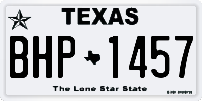 TX license plate BHP1457