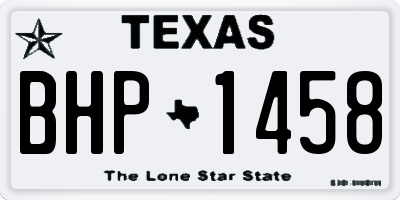 TX license plate BHP1458