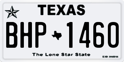 TX license plate BHP1460